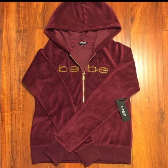 NWT Velour Zip-Up Hoodie with Crystal Logo - Picture 4 of 5